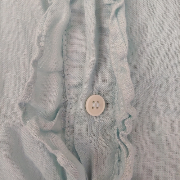 CP Shades Linen Ruffle Shirt Long Sleeve Size Medium - Picture 12 of 15
